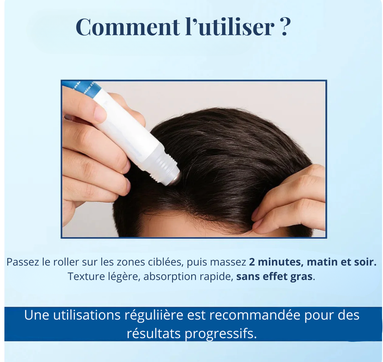 Sérum roll-on pour la croissance des cheveux