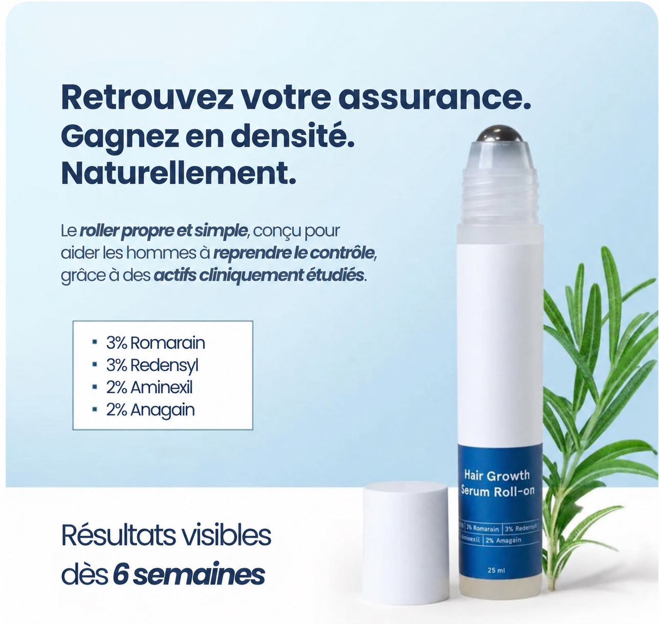 Sérum roll-on pour la croissance des cheveux